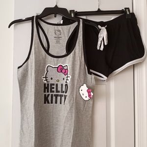 NWT Hello Kitty PJ Set Tank and Shorts Juniors